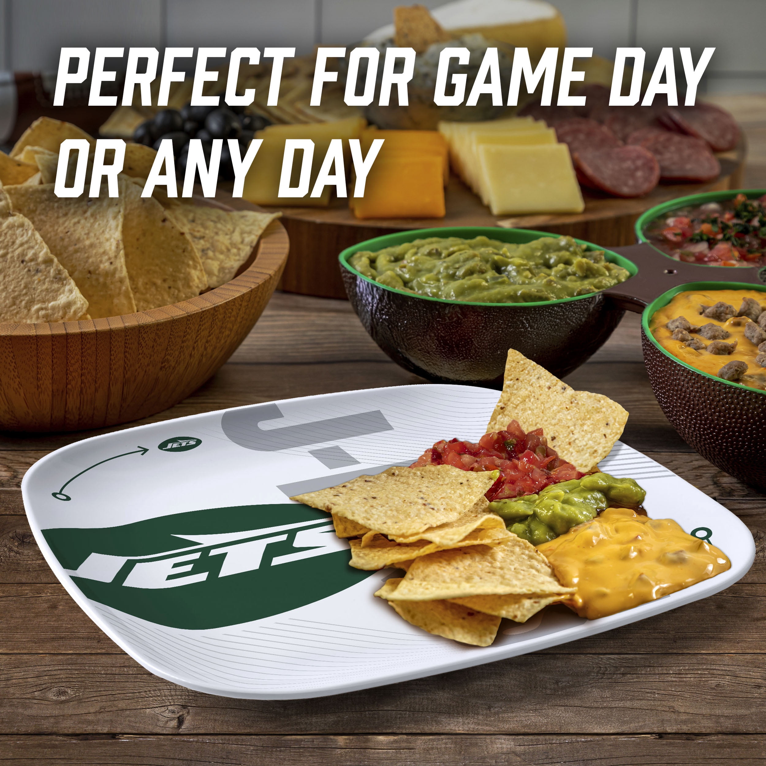 YouTheFan NFL New York Jets Large Party Plate