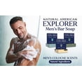 thumbnail image 3 of NATURAL AMERICAN EXPLORER Men’s Bar Soap – Men’s Cologne Scents, 100% All Natural, Essential Oils, Organic Shea Butter, No Harmful Chemicals – (3pk) Soap for Men - USA Handmade – Man Soap, 5 oz, 3 of 10