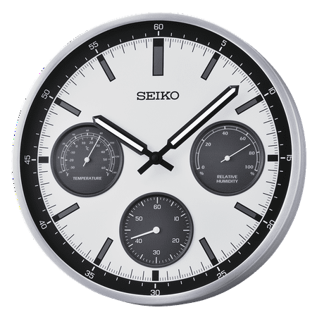 Seiko 13 Shelby Wall Clock, Silver