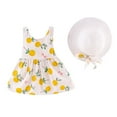 thumbnail image 2 of ATOGUTA Little Girl Dresses Sleeveless Bowknot Tank Top Dress Maxi Dress for Girls with Straw Cap Hat Yellow, Size 1T-5T, 2 of 5