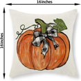 thumbnail image 4 of Fall Pillow Covers 16x16 Set of 2 Orange Pumpkin Leaves Fall Decor Pillowcase Autumn Harvest Thanksgiving Decorative Outdoor Throw Pillow Covers Linen Farmhouse Cushion Case for Couch Home, 4 of 6