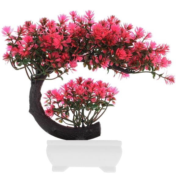 Plantas verdes simuladas en macetas artificiales en macetas en macetas decoración de bonsai para el hogar