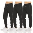 thumbnail image 3 of Pantalones deportivos para hombre, paquete de 3 pantalones deportivos de forro polar para entrenamiento deportivo activo para hombres y mujeres con bolsillo con cremallera y cordón, 3 of 5