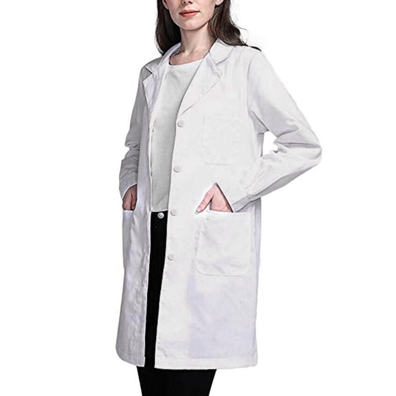 JUNTEX Womens Single Breasted Lab Coat Medical Doctor Blouse Student Scientific Nurse C