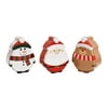 DaHo 3 pc Christmas Holiday Novelty Tin Santa Snowman Reindeer for Cookies, Candies, Favors, Decoration, Storage,