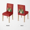thumbnail image 5 of 4PCS Christmas Dining Red Chair Covers, Christmas Pine Tree Stars Stretch Removable Washable Slipcover Chair Protector for Dining Room Home Decor, 5 of 6