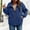 Dark blue, variant on Women Solid Color Zipp Up Ribbed Corduroy Filled Cotton Collared Casual Jacket Long Sleeve Winter Coat Fall Outerwear Tops with Pockets Blue M