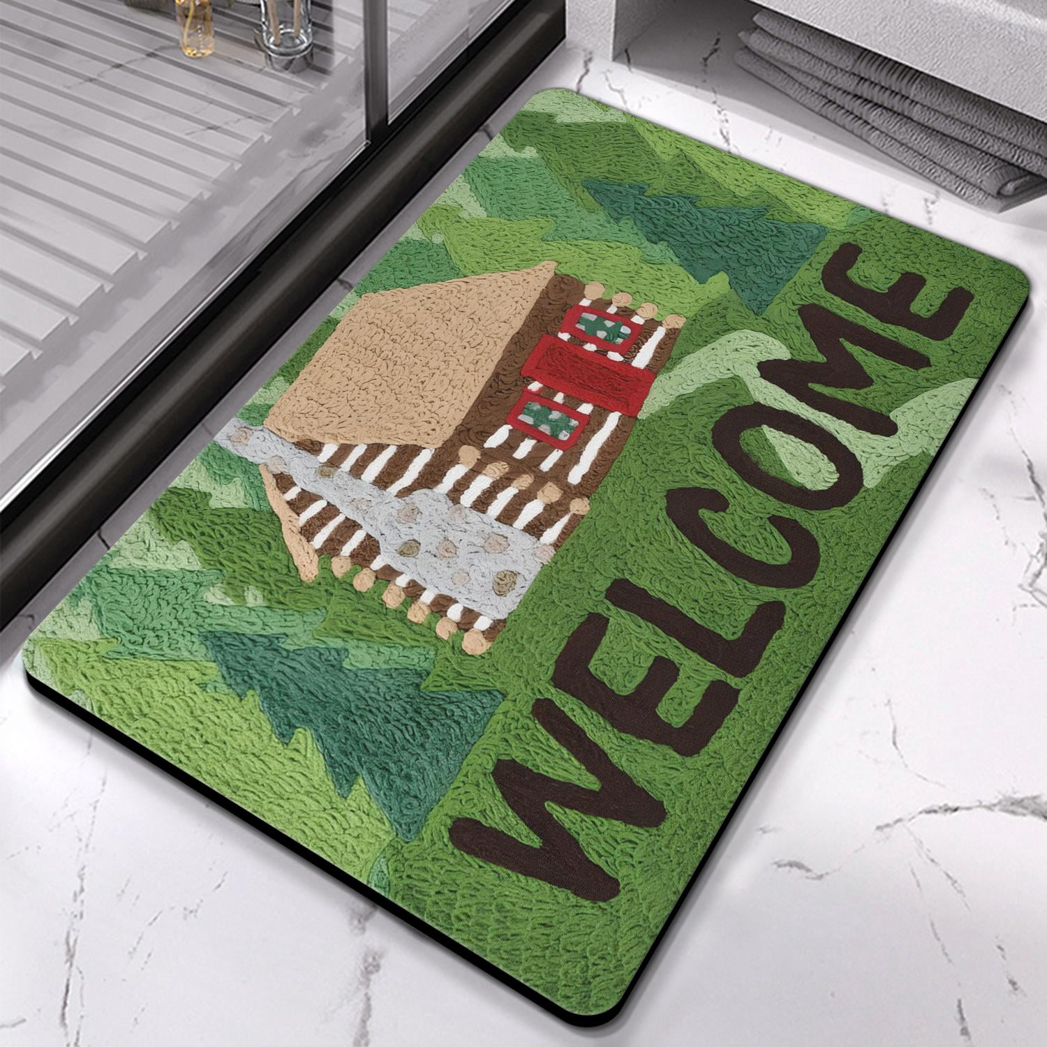 Effortless Elegance with 20x32 inch Super Absorbent Quick-Drying Bath Mat – Non-Slip Rubber Bottom, Easy to Clean Bathroom Rug – A Fine Addition to Living Room & Kitchen
