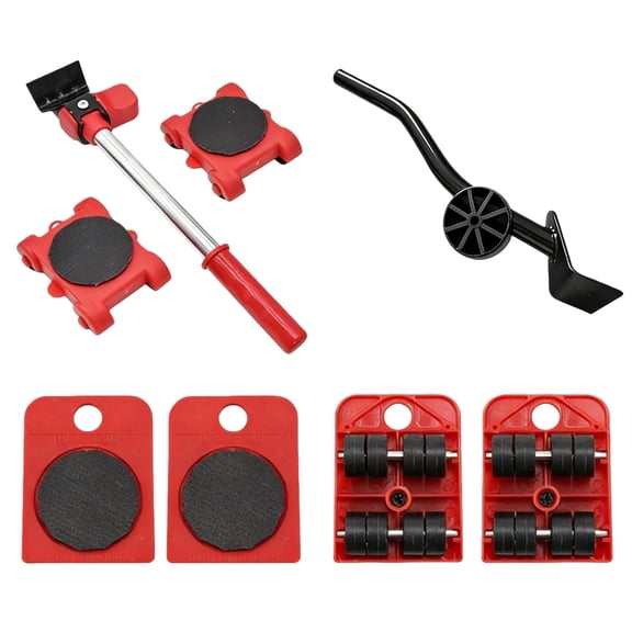 2026 New Furniture Lift Mover Tool Set, Upgrade Furniture Movers Sliders Furniture Lifter Tool, Furniture Movers with Adjustable Height Lifting Tool Lever & 4 Wheels, Mover Dolly Sliders Tool