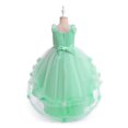 thumbnail image 4 of SERTG Girls Dress Sleeveless Round Neck Exquisite Three-dimensional Flower Trailing Mesh Petal Cake Dress Halloween Role-playing Dress Princess Dress for Kids 4-10 Years(Green#1,4 Years), 4 of 9