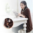 thumbnail image 2 of Transemion Soft And Skin-friendly USB Heated Blanket Cozy Up Soft And Gentle Fabric Energy-saving Polyester Brown, 2 of 6
