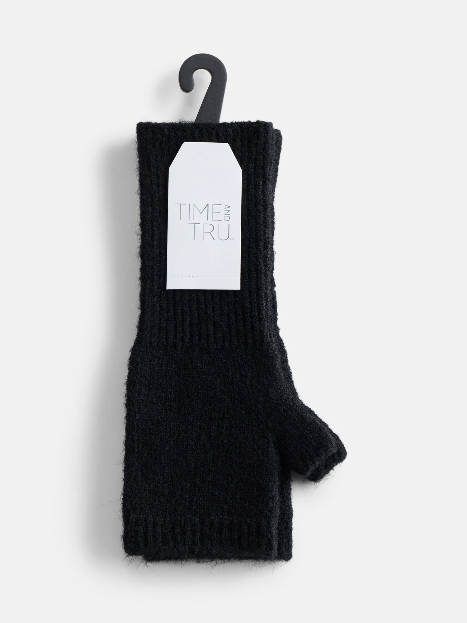 Time and Tru Women's Long Fingerless Gloves, Black, One Size