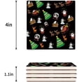thumbnail image 3 of FMSHPON Merry Christmas Set of 4 Coaster for Drinks, Absorbent Ceramic Stone Coasters Cup Mat with Cork Base for Home Kitchen Room Coffee Table Bar Decor, 3 of 4