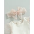 thumbnail image 5 of Bagilaanoe Newborn Baby Girl Rompers Dress Long Sleeve Bodysuits + Headband 6M 12M 18M 24M Infant Patchwork A-line Princess Dresses, 5 of 8