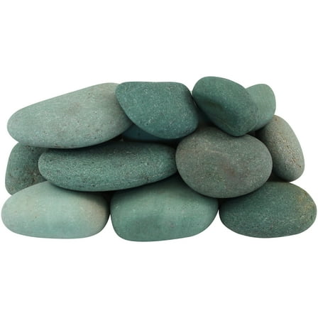 Rainforest, Outdoor Decorative Stones, Beach Pebbles, Green, 1-3", 30lbs.