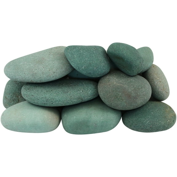Rainforest, Outdoor Decorative Stones, Beach Pebbles, Green, 1-3", 30lbs.
