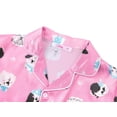 thumbnail image 2 of Beezizac Satin Pajamas for Girls-Cute Pink Silky Short-Sleeved Pants Set with Adorable Puppy Prints Size 14, 2 of 7