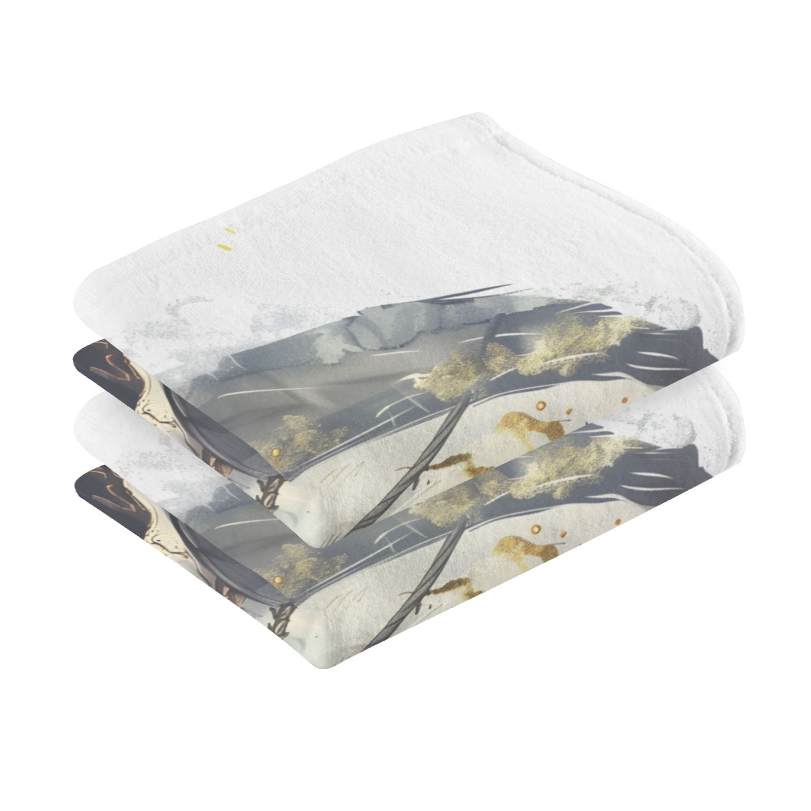 Skull Eye Patch Gold Coins Hand Towels Cotton Bath Towels Large Face Towels Absorbent for Bathroom 2 Packs