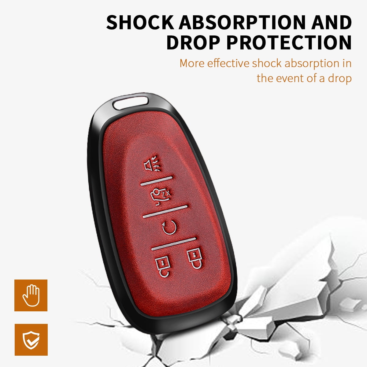 For Key Fob Cover Leather Car Compatible for 2016 2017 2018 2029 2020 2021 Equinox Malibu Camaro Cruze Blazer Sonic Volt Traverse Trax 5 Button Key Case-G Style