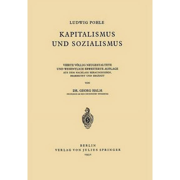 Kapitalismus Und Sozialismus, (Paperback)