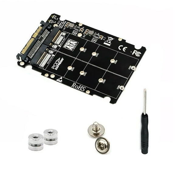 2-in-1 M.2 to U.2 Converter Compatible with NVME & SATA, 2 SSDs Simultaneous Operation, for Multi-Drive Systems