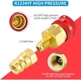 thumbnail image 3 of ORUYROP R1234yf Quick Couplers Kit, R1234YF to R134A Quick Coupler Adapter, High/Low Side Quick Coupler R1234YF AC Charging Hose Adapter Fitting Connector for Car Conditioner AC Charging, 3 of 6