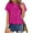 Rose Red, variant on UVN T Shirts for Women Summer Short Sleeve Eyelet Tops Dressy Casual Crewneck Blouses