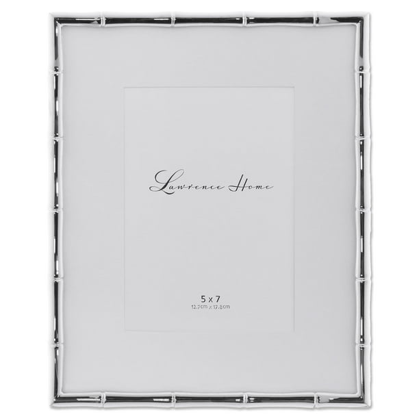 Marco de fotos Lawrence Frames Bamboo Design 8x10 Plateado
