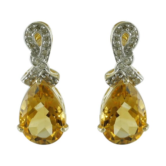 Stunning Citrine Natural Gemstone Stud Engagement Earrings 925 Sterling Silver Jewelry