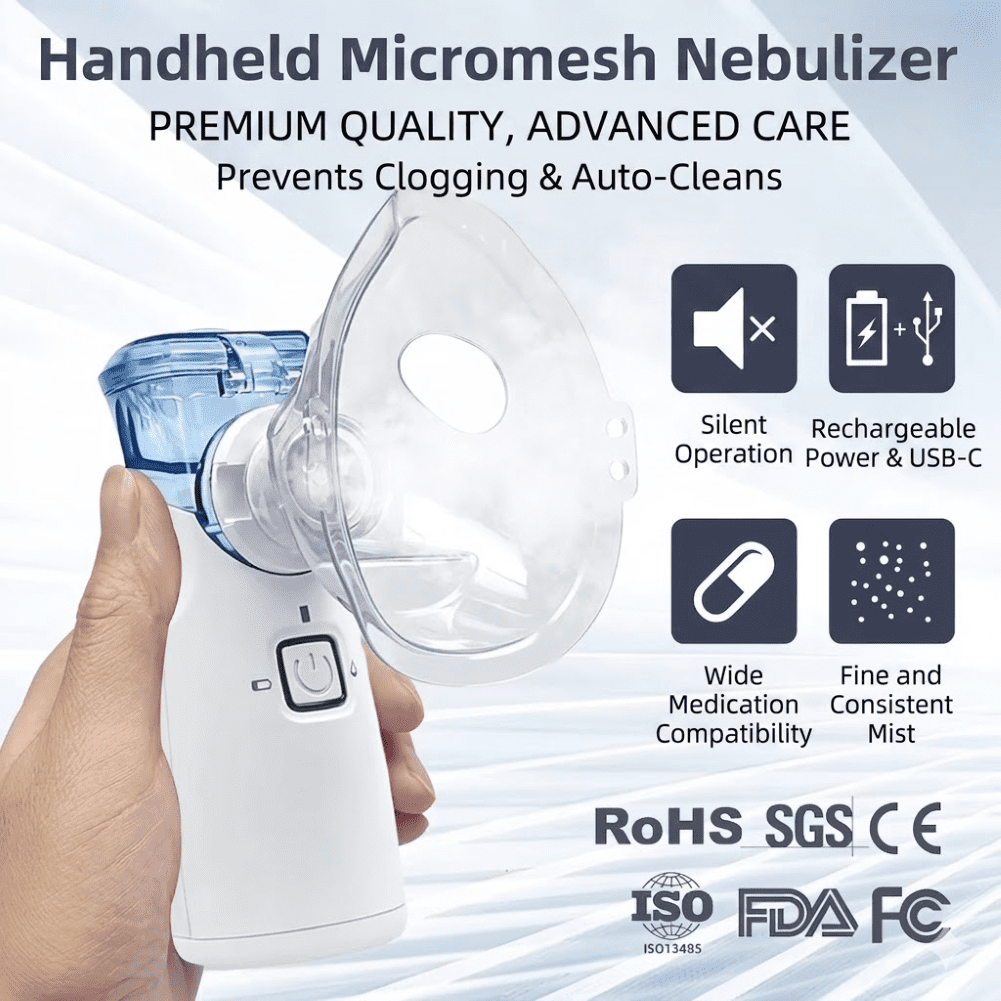 AJZIOJIRO Portable Personal Humidifier Handheld Steam Inhaler USB-C Rechargeable Ultrasonic Mist for Office Travel