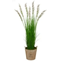 Nearly Natural 64" Wheat Grass Artificial Plant in Farmhouse Planter, Green