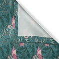 thumbnail image 3 of Ambesonne Flamingo Kitchen Curtains, Tropic Birds on Leaves, 55"x45", Teal and Pink, 3 of 3
