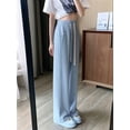 thumbnail image 6 of Women Sweatpants Wide Leg Drawstring Workout Casual Baggy Pants High Waist Blue L, 6 of 7