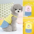 thumbnail image 2 of Cartoon Pattern Dog Dress - Double Pockets - Letter Print Patchwork - Puppy Party Dress - Spring Summer Sling Denim Dog Skirt for Small Dogs, 2 of 8
