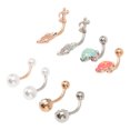 thumbnail image 3 of Belly Button Rings, Body Belly Button Rings 8 Pcs Shiny Glossy 8 Styles  for Female, 3 of 7