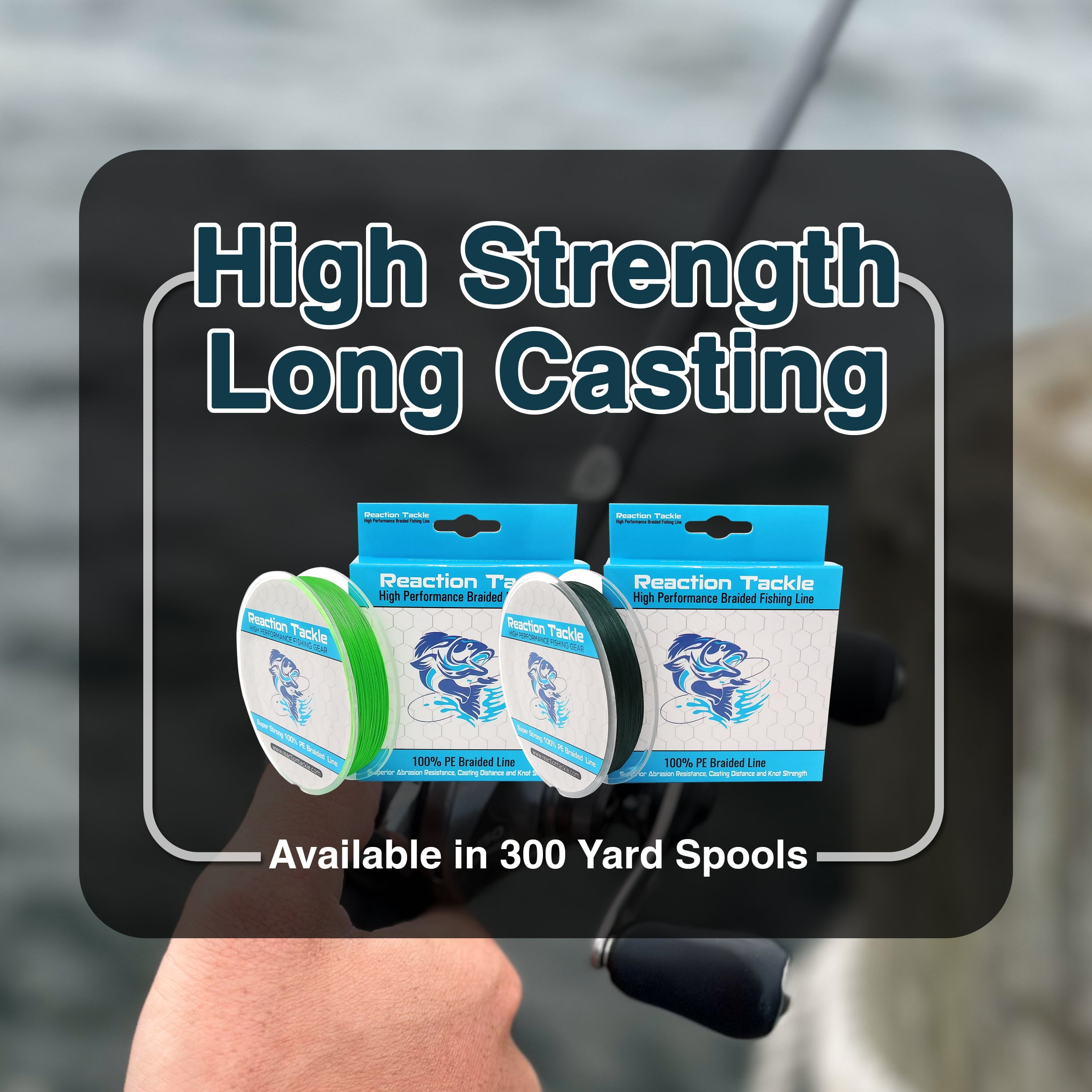 Reaction Tackle 9 Strand - Hi Vis Green 100LB 300yd