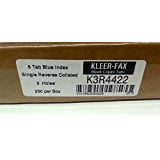 - Kleer-fax Mak-Ur-Own Tabs, 5 tab blue index, 3 holes, Single Reverse Collated, Blank Copier tabs, BULK box of 250 sheets