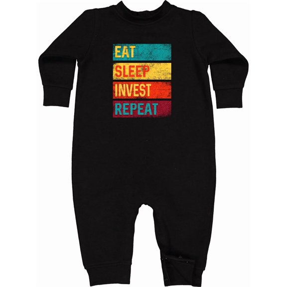 Inktastic Stock Broker Eat Sleep Invest Repeat Baby Fleece Romper