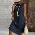 thumbnail image 5 of ClodeEU Women's Sleeveless Round Neck Dress,Casual Summer Tank Mini Vacation Sundress Dress Navy,Womens Plus XL, 5 of 6