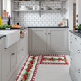 thumbnail image 2 of Kitchen Rug Mat Christmas Poinsettia Flower, Set of 2, Anti-Fatigue Non-Skid Washable Kitchen Runner Rugs, Buffalo Plaid Soft Comfort Rug for Kitchen, Floor Home, Front of Sink, Laundry, 2 of 6
