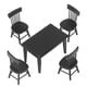 thumbnail image 3 of Juego de mesa y sillas para casa de muñecas, muebles en miniatura de madera negra, accesorios para escena de comedor, 1:12, 3 of 5