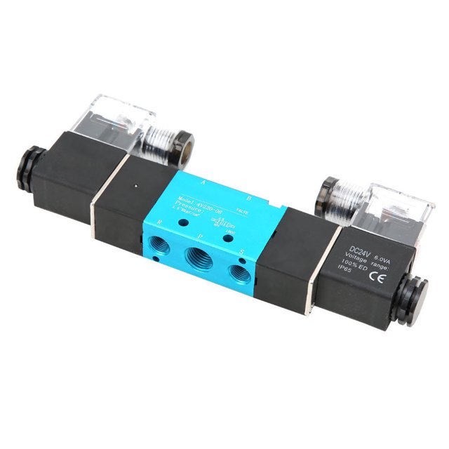 Válvula De 2 Posiciones 4V220-08 Válvula De Solenoide De 5 Vías Y 2 Posiciones De Control Dual Válvula De Aire IP65 1.2Mpa IP65DC24V ANGGREK 4V220-08