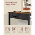thumbnail image 4 of Kitchen Island with 3 Shelves, 39.4 Inches Width Kitchen Shelf with Power Strip, Large Worktop, Stable Steel Structure, Industrial, Easy to Assemble, 4 of 6