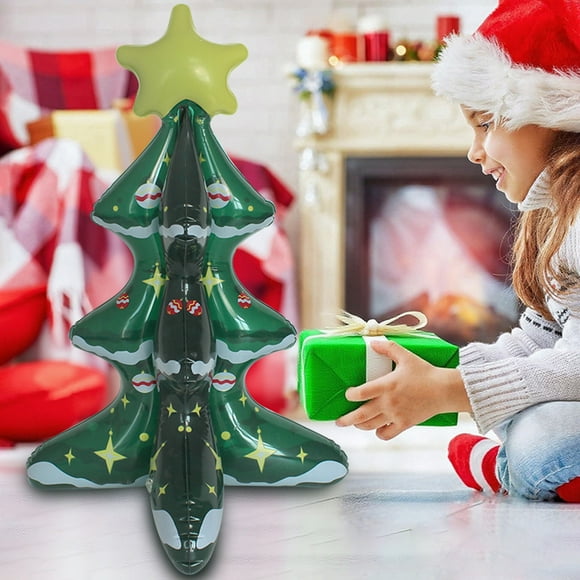 Adornos navideños, adornos navideños, regalos navideños. Árbol de Navidad inflable de PVC, ideal para decoración navideña. Modelo de árbol de Navidad inflable de PVC.
