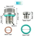 thumbnail image 3 of Unique Bargains 1 Ensemble Bouchon de Drains d'Huile Oversize à Piggyback en Acier Inoxydable à Taraudage Automatique Kit de Réparation de Filetage de Plateau à Huile pour Voiture Motocyclette Ton Argent M14.1-1.5 x 15mm, 3 of 6