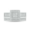 thumbnail image 3 of Cali Trove Sterling Silver 5/8 CT Round White Diamond Princess Cut Diamond Cluster Wedding Engagement Ring Set, 3 of 6