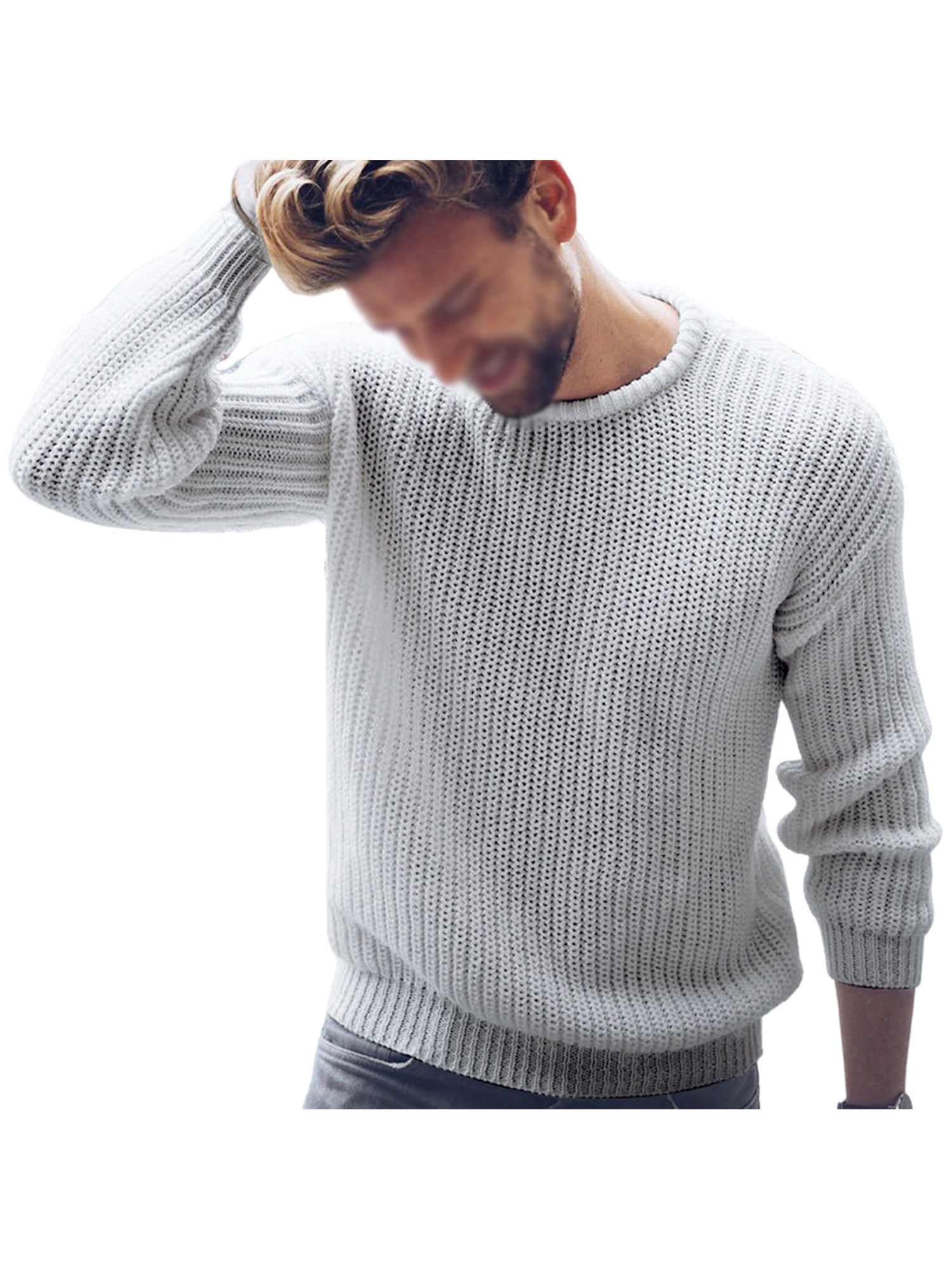 Jumper Knitwear Tops Pullover Sweater Knit Shirt Casual T-Shirt Knitted Mens 