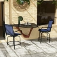 thumbnail image 2 of Blue Steel - 360° Swivel with Armrests - Balcony, Poolside, Backyard - Cool and Breathable Outdoor Bar Stools Set of 2, 2 of 6
