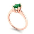 thumbnail image 2 of Solitaire Engagement Ring for Women - 1ct Simulated Emerald in 18K Rose Gold Promise Ring, 2 of 6