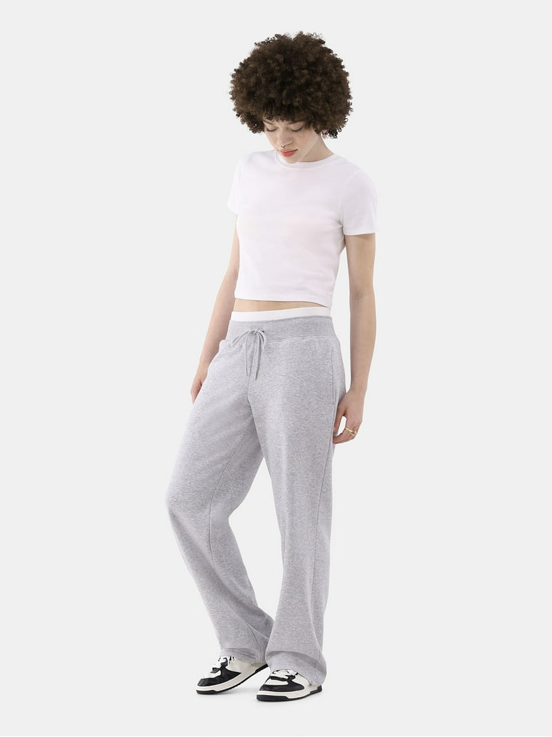 HDEX ■ Women's Double Waist Sweatpants No Boundaries Double Waistband Sweatpants, 31” Inseam, 2